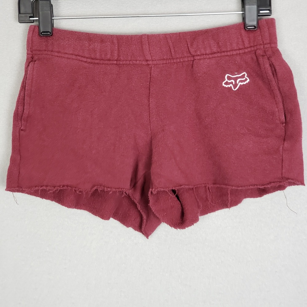 FOX Racing Size XS Sweat Shorts Maroon Loungewear Comfy Micro Y2K Motocore
